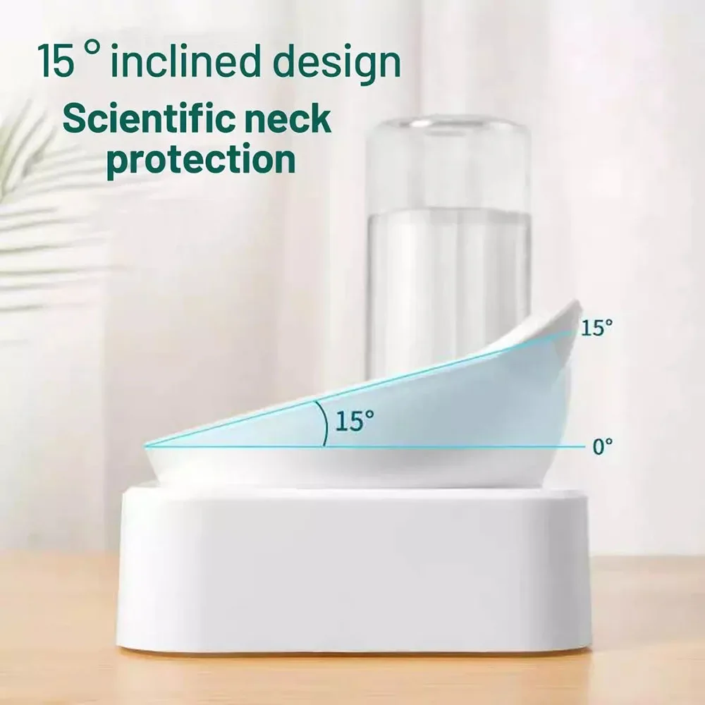 Cuencos de plástico para agua y comida por gravedad para gatos, cuencos elevados para gatos, cuenco de comida elevado para perros pequeños y gatos, cuencos dobles inclinados, alimentador para mascotas - imagen 3