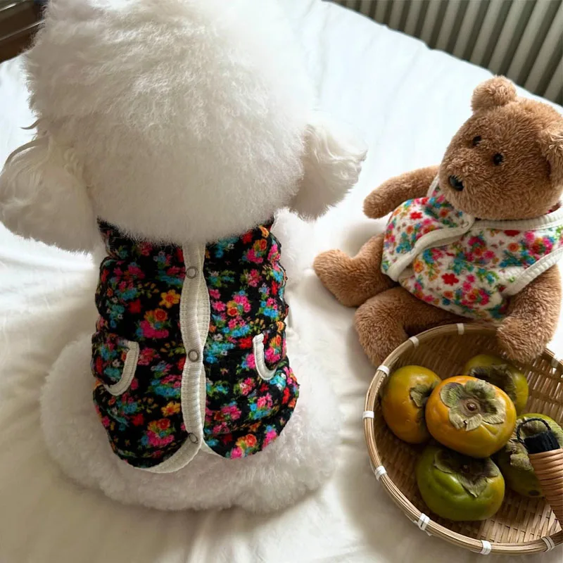 Abrigo cálido de invierno para perros, ropa interior de lana en blanco y negro, disfraz sin mangas para perros pequeños, chaqueta chaleco para mascotas Chihuahua Yorks - imagen 3