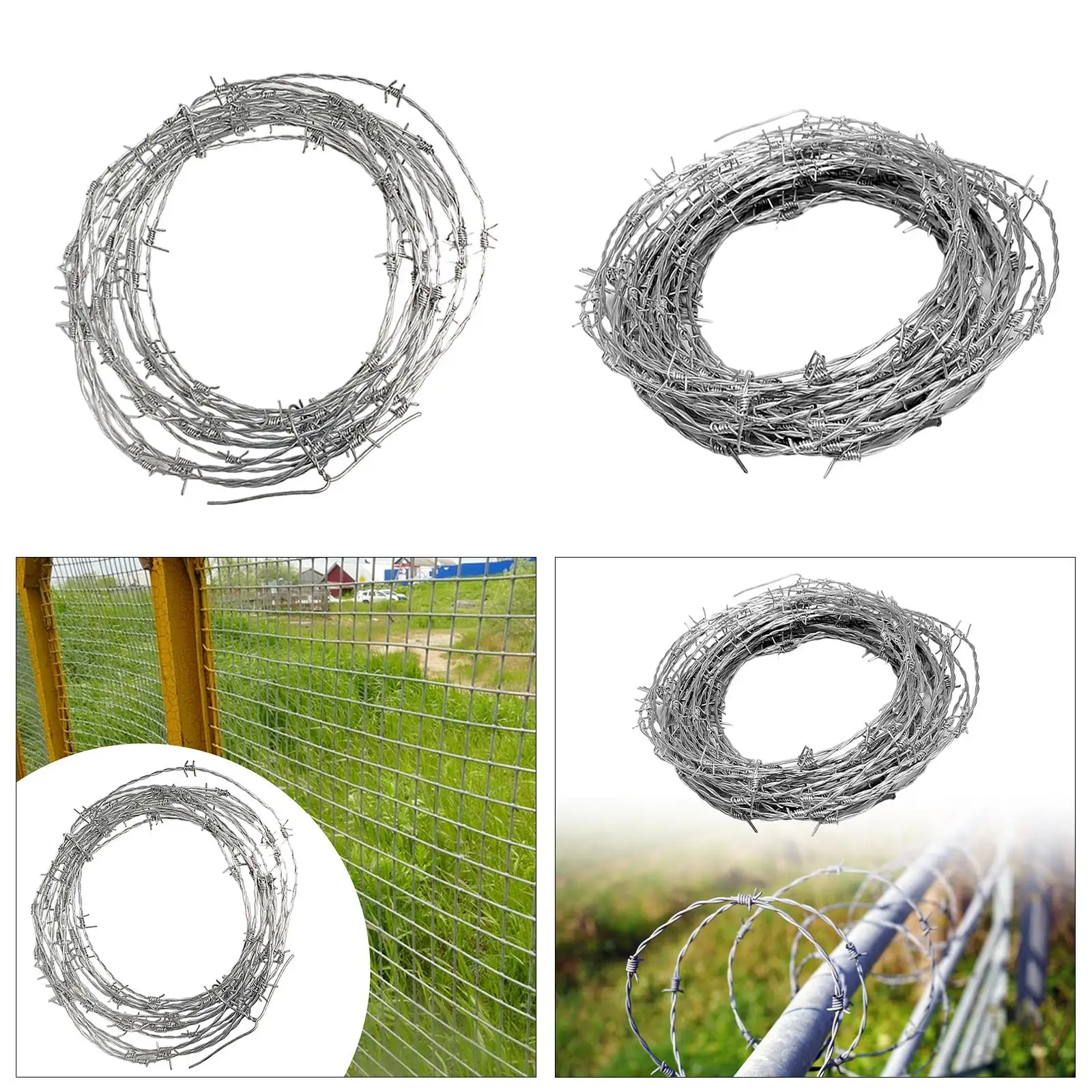 Barbed Wire Easy to Install Stable Wear Resistant Barbed Wire Roll for Construction Sites Home Bird Feeder Crafts Warehouse