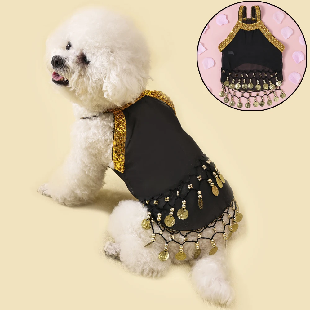 Vestido rosa para perros pequeños en uso