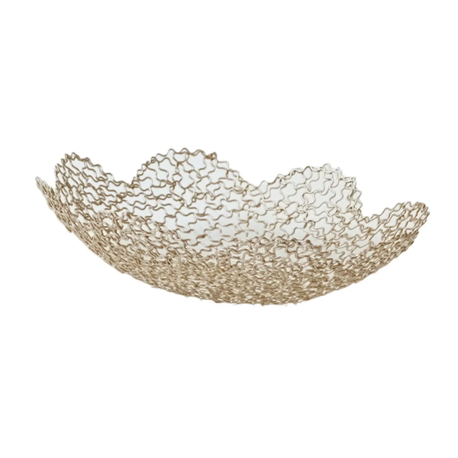 Metal Fruit Basket Flower Shape Tabletop Home Decor Modern Fruit Bowl Snack Cake Dish Fruit Plate for Dining Room Kitchen Home