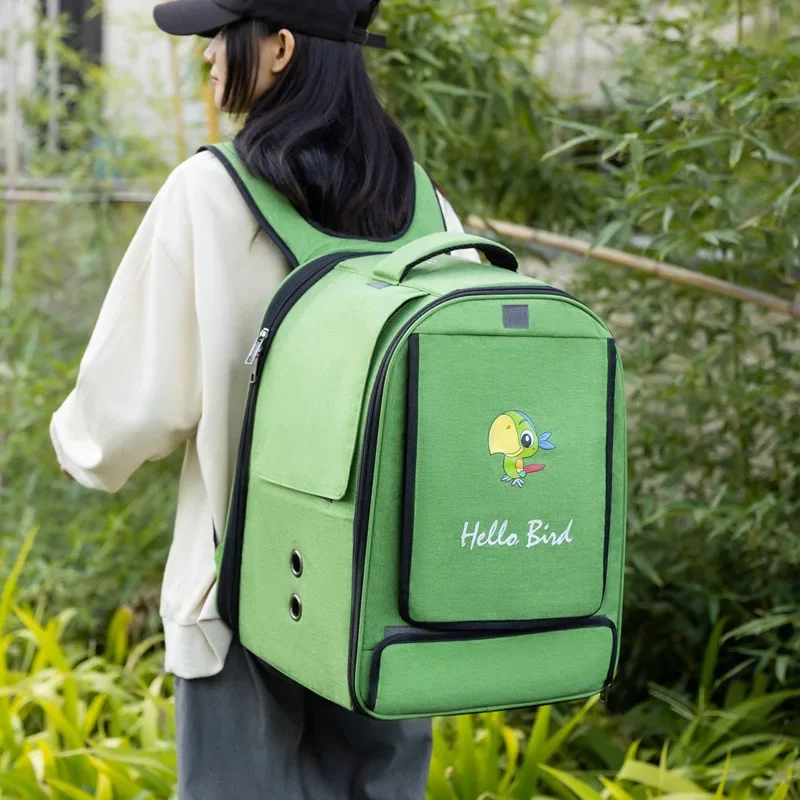 Nueva jaula para pájaros, jaula para loros, doble hombro, bolsa para salir de pájaros, bolsa para loros, mochila transpirable de doble hombro para Gato, transportador para gatos - imagen 4