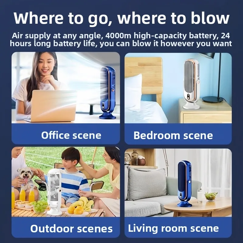 Ventilador pequeño portátil para mascotas, Mini ventilador eléctrico recargable por USB para perros y gatos, artefacto de refrigeración, suministros para mascotas de aire frío de verano - imagen 3