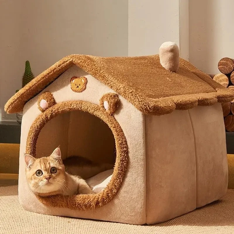 Nueva casa plegable para mascotas, casa lavable extraíble para gatos, cueva para cachorros, sofá, cama para mascotas, casa para perros Extra pequeños y gatos pequeños y medianos - imagen 2