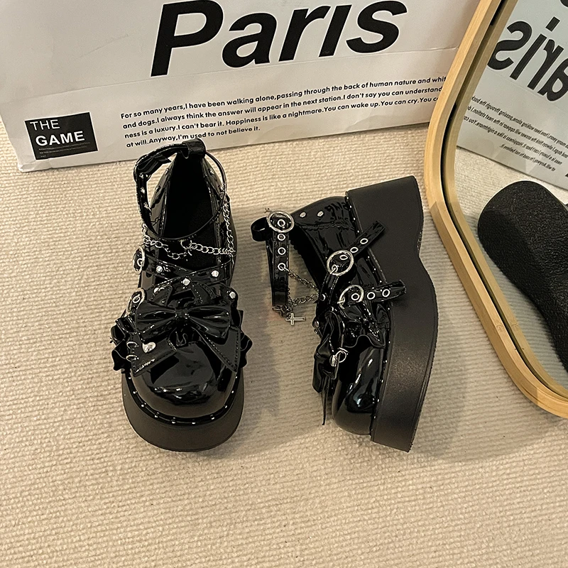 Punk Y2K Sweet Cool Girl Thi Bot Round Head Single Shoes Women's Fashion Flats High Heel Spring Summer New Arrival - imagen 2