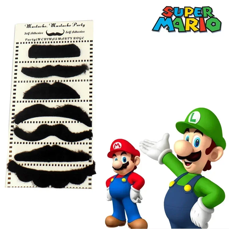 7 Uds. De accesorios de bigote para Cosplay de Super Marios Bros, suministros de fiesta de Anime, Barba de Marios Luigi, juguetes para niños, disfraces de actuación, regalo - imagen 2