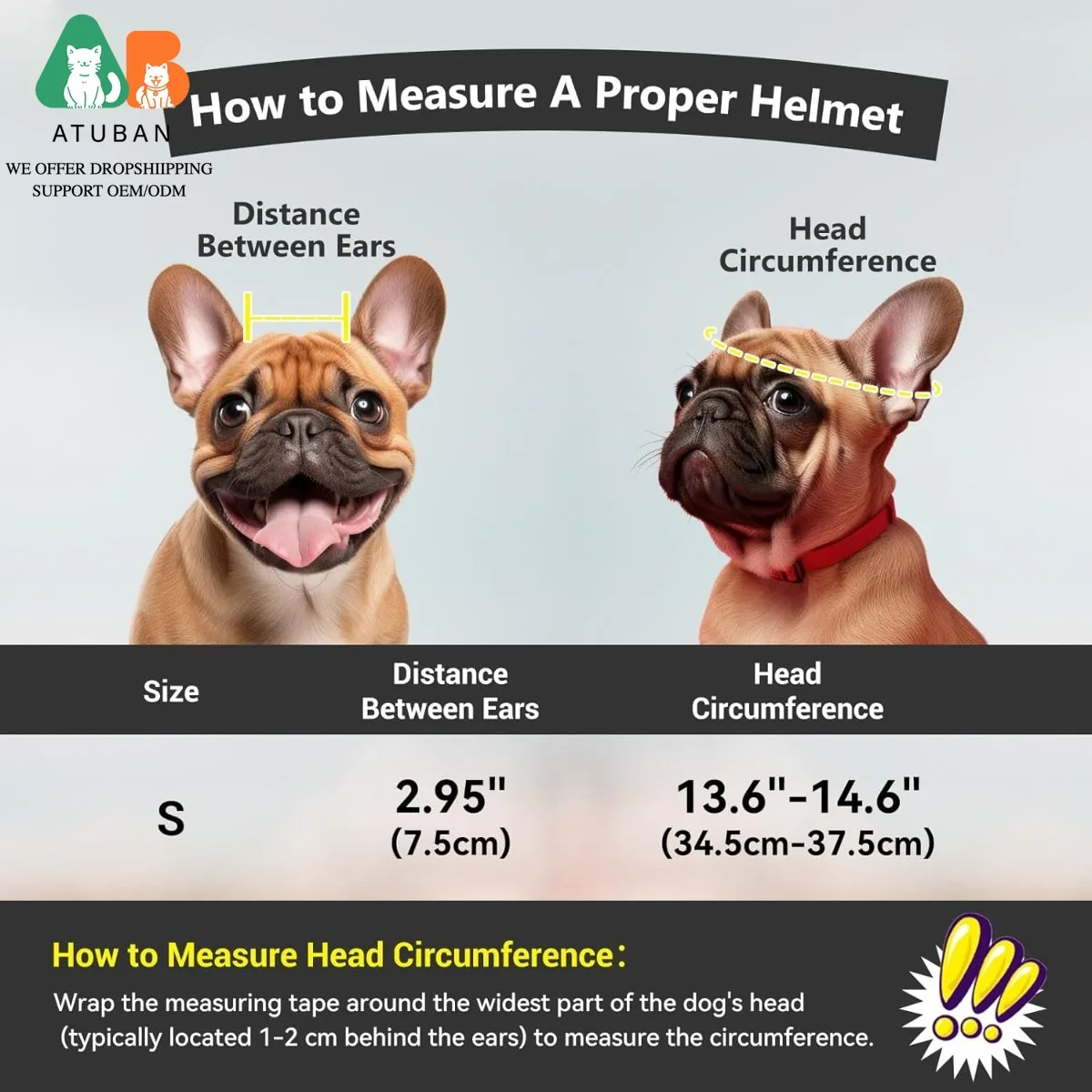 Cascos para perros ATUBAN para perros pequeños, casco para perros con gafas de lente transparente, casco para perros con orificios para las orejas, casco para perros y bicicletas - imagen 3