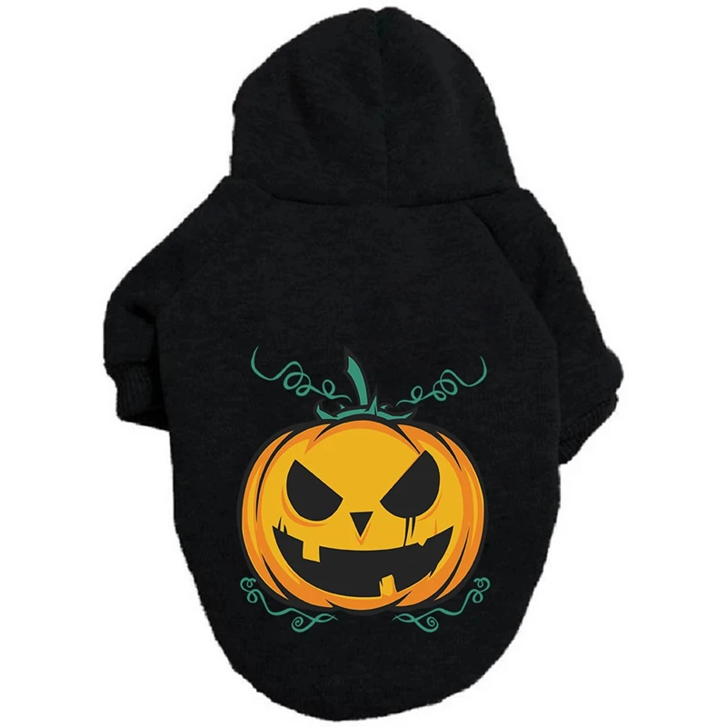 Sudadera feliz de Halloween para perros Chihuahua, calabaza aterradora, Sudadera con capucha para cachorros medianos y grandes, disfraz suave y cálido para perros, ropa para perros - imagen 2
