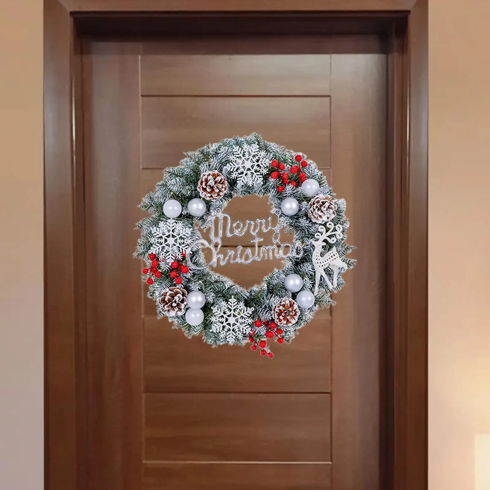 Corona de Navidad, decoración de puerta, decoración, corona navideña, corona de Navidad para Año Nuevo, chimenea, Festival, granja interior y exterior