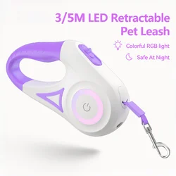 Correa extensible LED para perros – 5 metros con luz para mayor seguridad