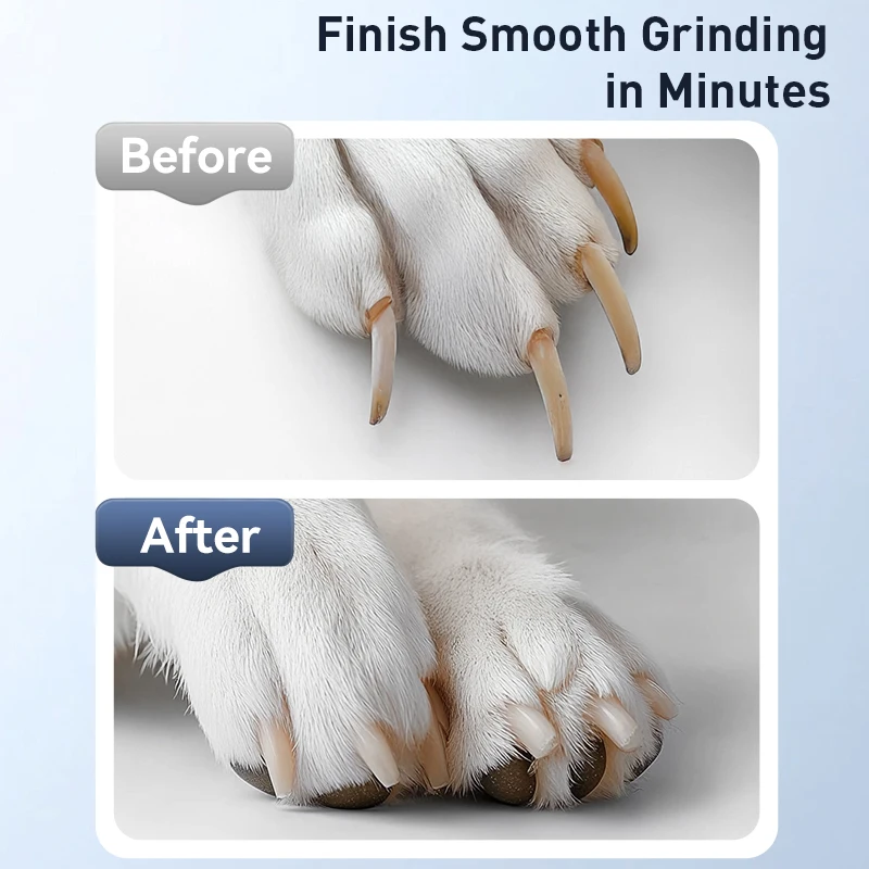ROJECO-amoladora de uñas de acero inoxidable para perros y mascotas, cabezal para cortaúñas eléctrico recargable para gatos y mascotas - imagen 5