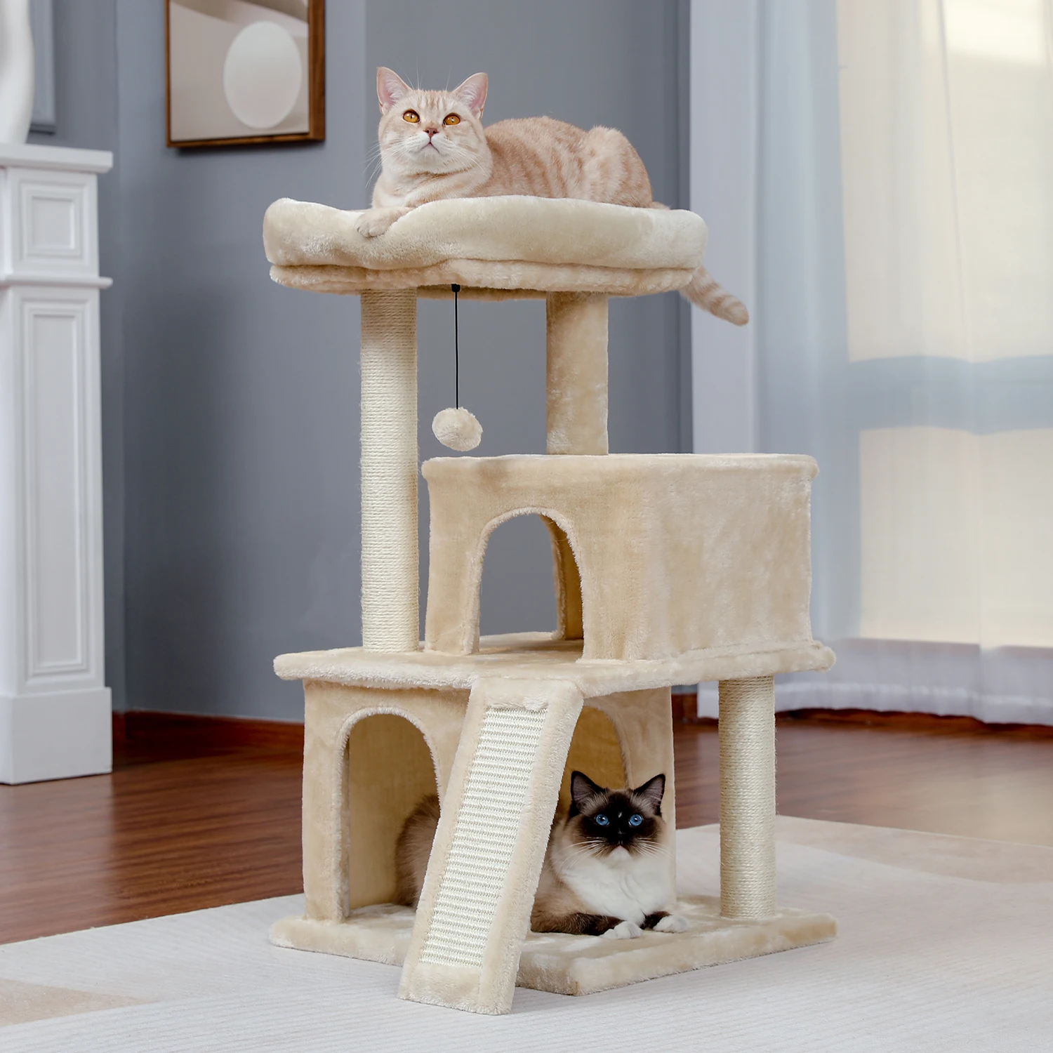 Condominio de árbol para gatos con postes de rascado de Sisal, torre para gatos, muebles para gatitos, Centro de Actividades, juguetes para gatitos, envío directo - imagen 3
