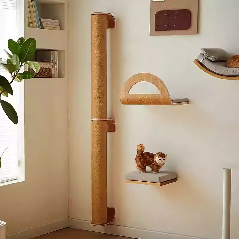 Estantes de escalada para gatos, árbol para gatos montado en la pared, poste rascador de Sisal, hamaca con Pedal, parque infantil para gatos, accesorios para gatos - imagen 2