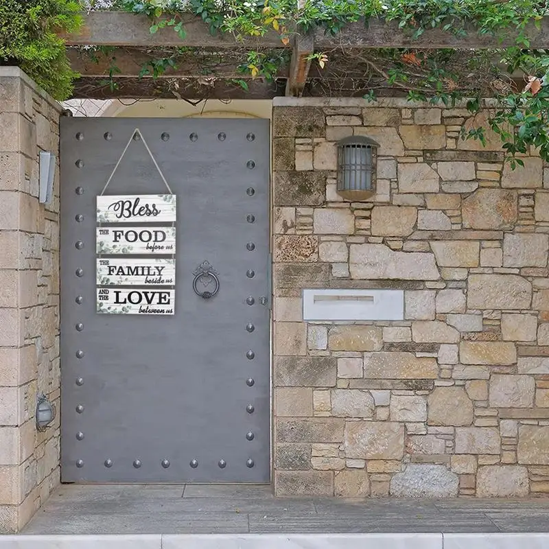 Letreros de suspensión artísticos plegables de madera de granja, productos de decoración del hogar duraderos y coloridos para pasillo, jardín, granja, Frente - imagen 3