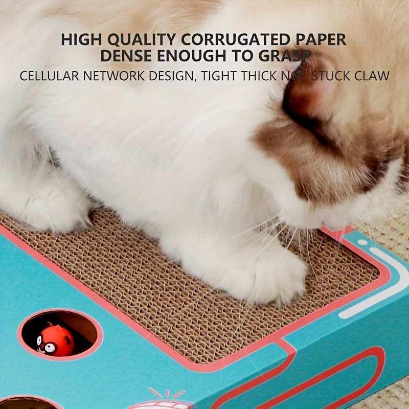 Rascador interactivo para gatos con juego emergente de cartón - imagen 4