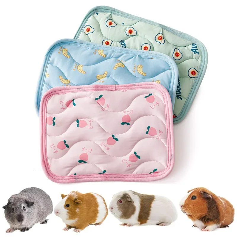 Alfombrilla transpirable para nido de hámster, cama fresca para conejillo de indias, Chinchilla, rata, conejo, casa suave, alfombrilla para dormir de dibujos animados - imagen 2