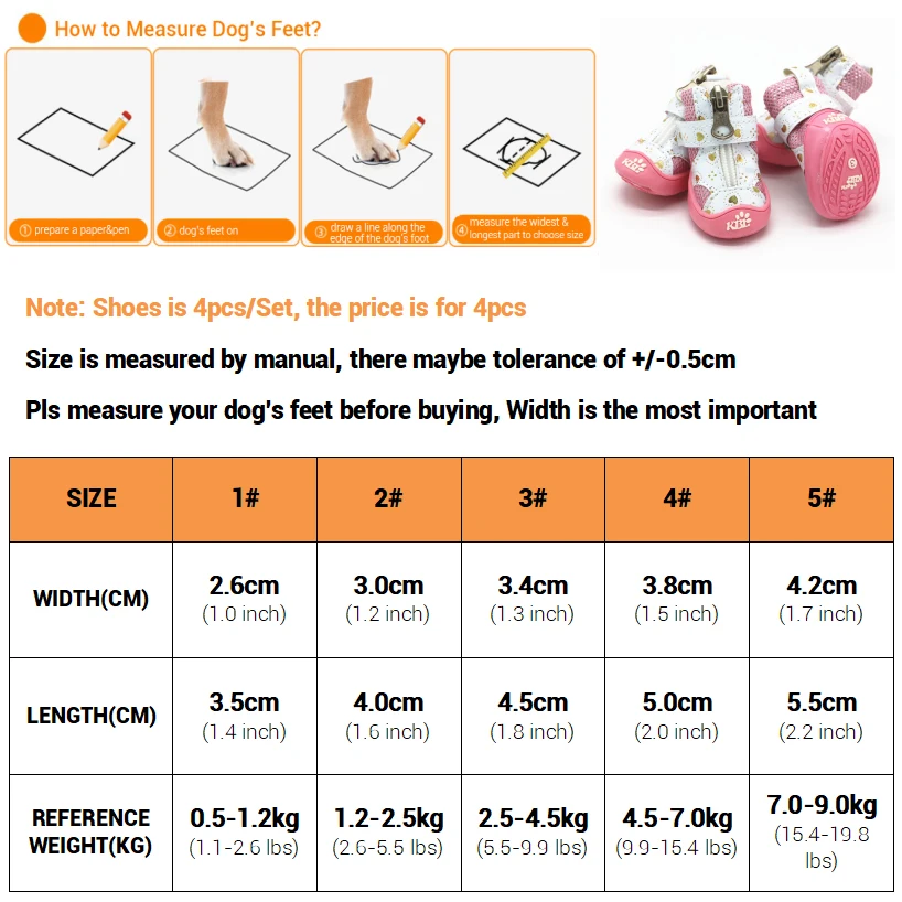 Zapatos para perros pequeños, 4 Uds., bonitos botines transpirables para perros con cremallera, fáciles de usar, zapatos suaves antideslizantes para mascotas, botas para cachorros para todas las estaciones - imagen 2