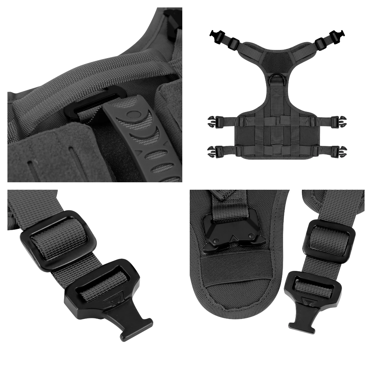 Arnés táctico para perros listo para exteriores para razas grandes chalecos Molle estilo militar con bolsas de utilidad para entrenamiento y caza - imagen 5