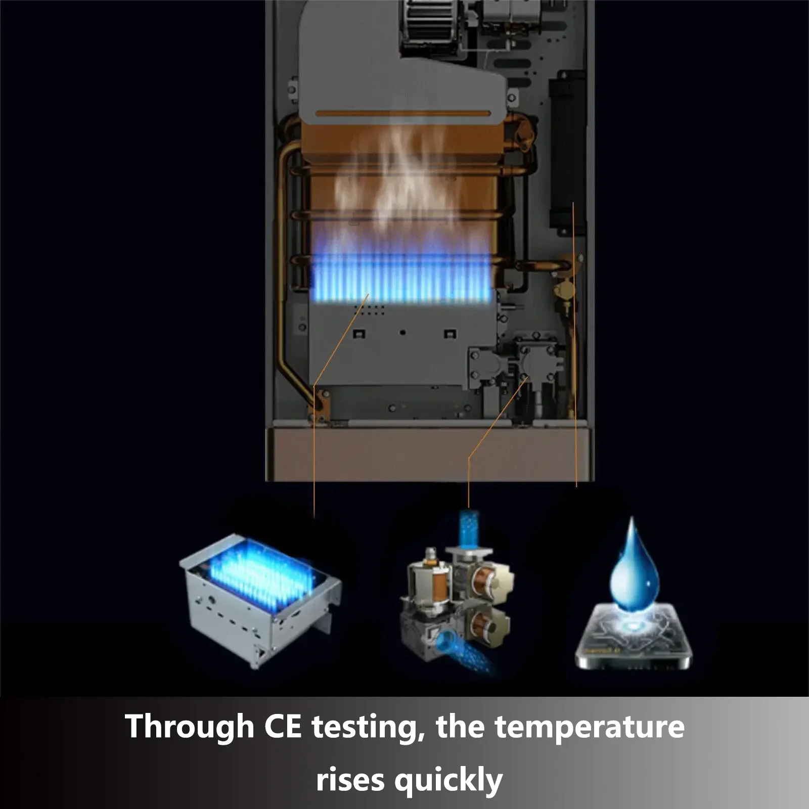 Calentador de agua LPG de 10/16/20L, calentador de agua de Gas de petróleo licuado de propano, Kit de caldera de acero inoxidable para exteriores, hogar y Camping - imagen 3