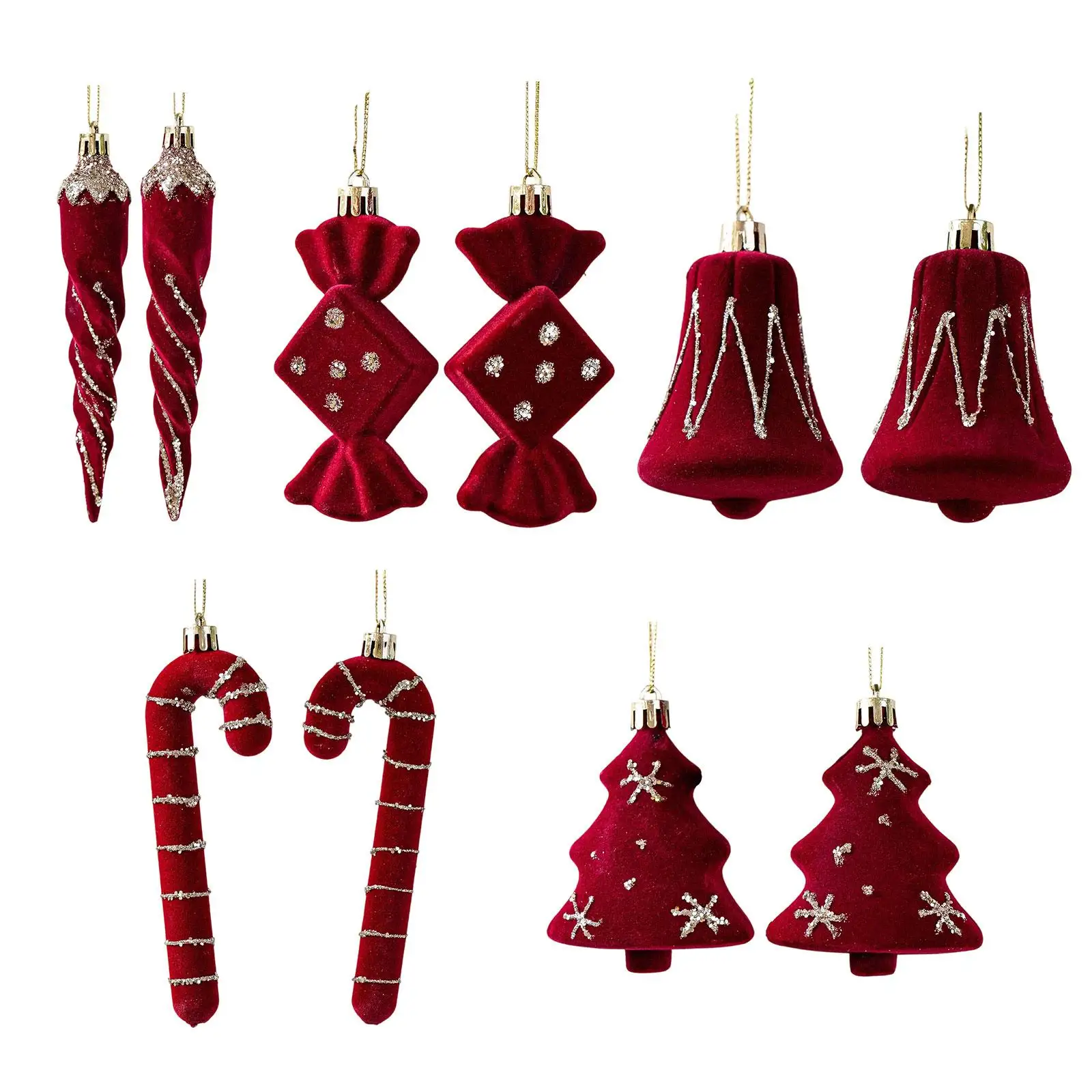 2 Pieces Christmas Tree Hanging Decorations Party Supplies Photo Props Pendants Christmas Baubles for Fireplace Outdoor New Year