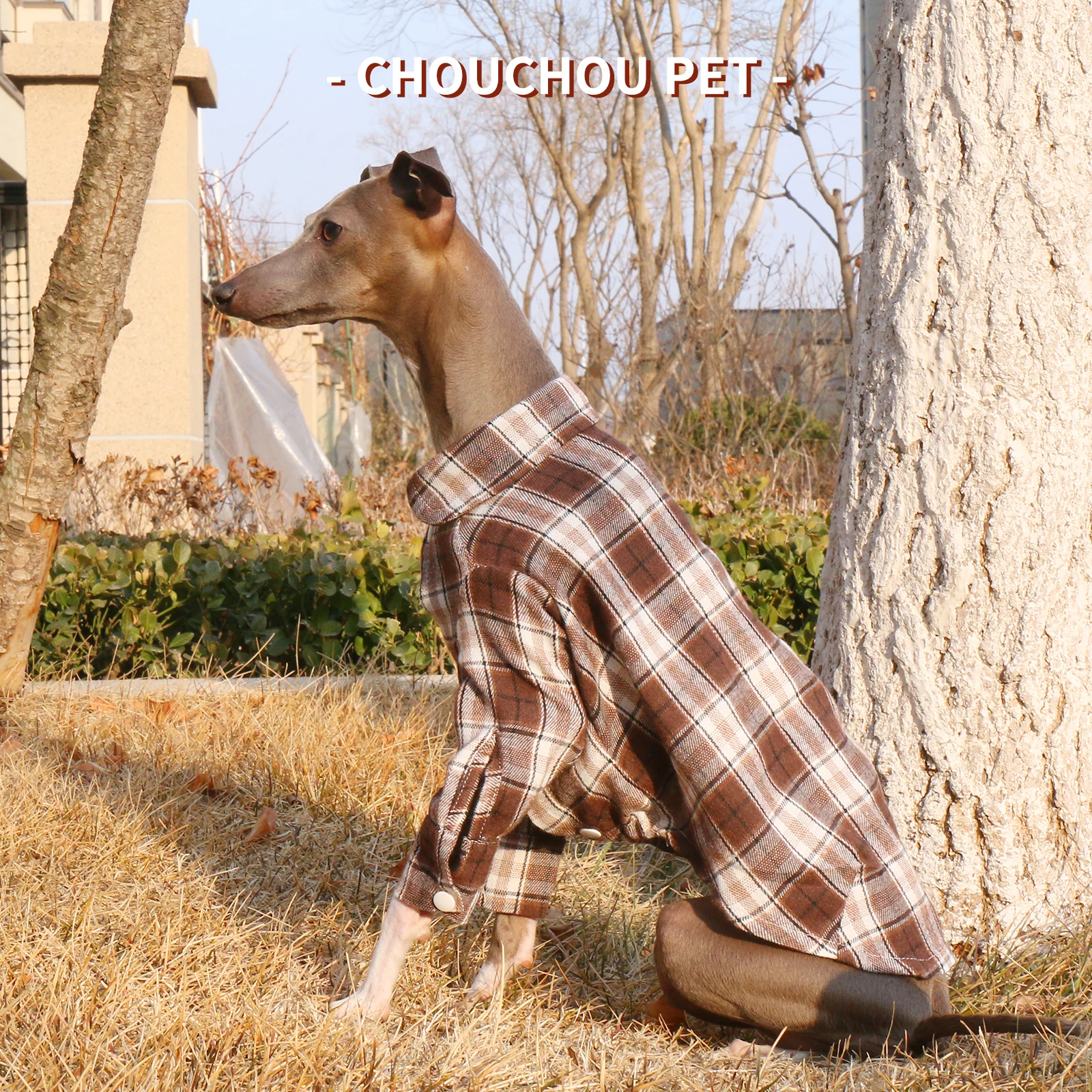Nueva camisa a cuadros de primavera, abrigo de perro a la moda con botones de algodón suave para galgo italiano Bellington Bichon rojo - imagen 2