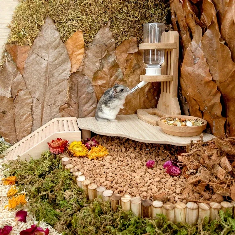 Plataforma de madera, jaula para animales pequeños, suministros de paisajismo, accesorios para hámster, juguete de escalada para ratas, juguetes para hámster, suministros para mascotas pequeñas - imagen 5