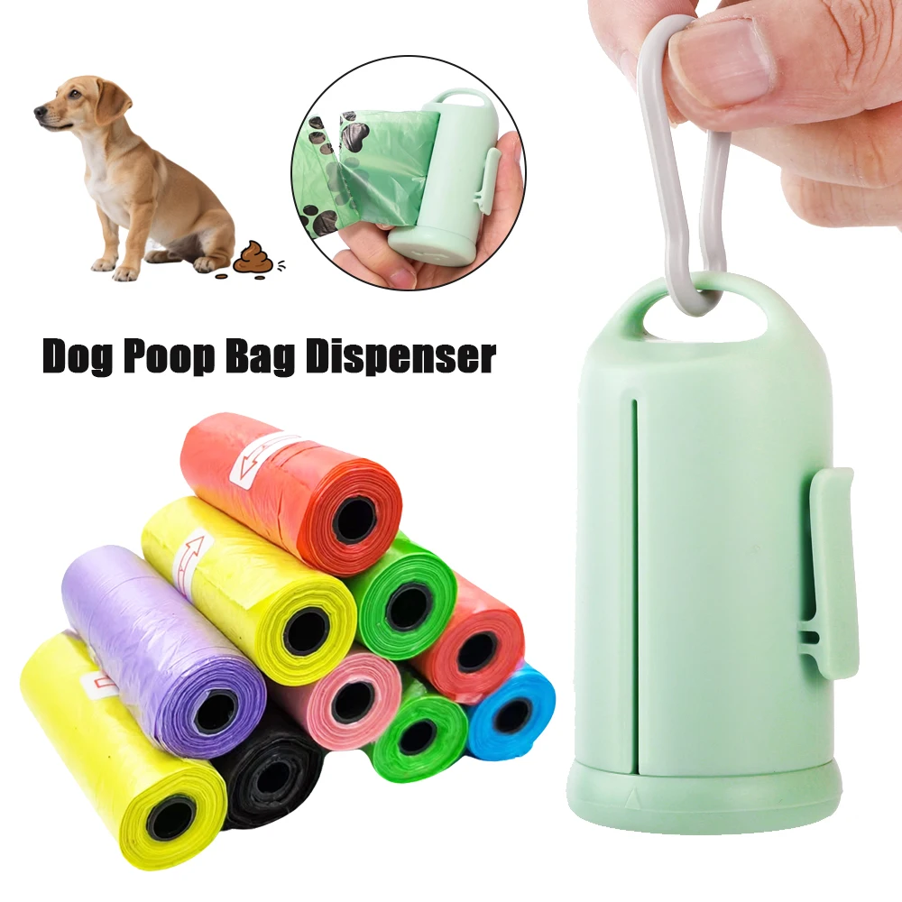 Soporte portátil para bolsa de caca de perro para perros pequeños y grandes, dispensador de bolsas para gatos al aire libre, caja de almacenamiento, suministros de limpieza para mascotas Chihuahua