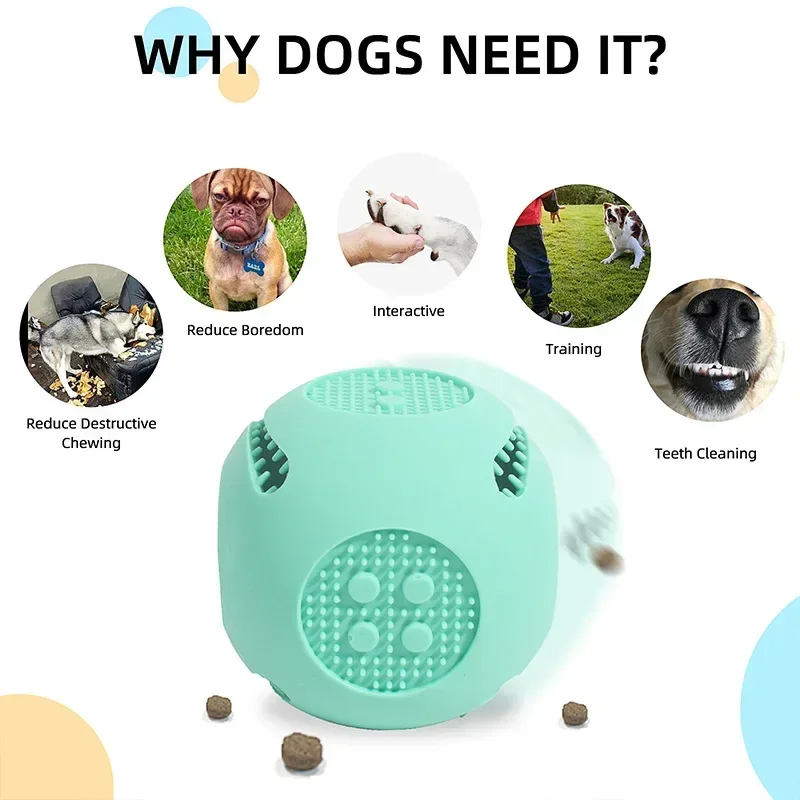 Juguete interactivo para perros y gatos, Bola de comida de goma para limpieza de dientes, pelota de juguete con fugas, juguetes para masticar, suministros para perros y mascotas, accesorios - imagen 5