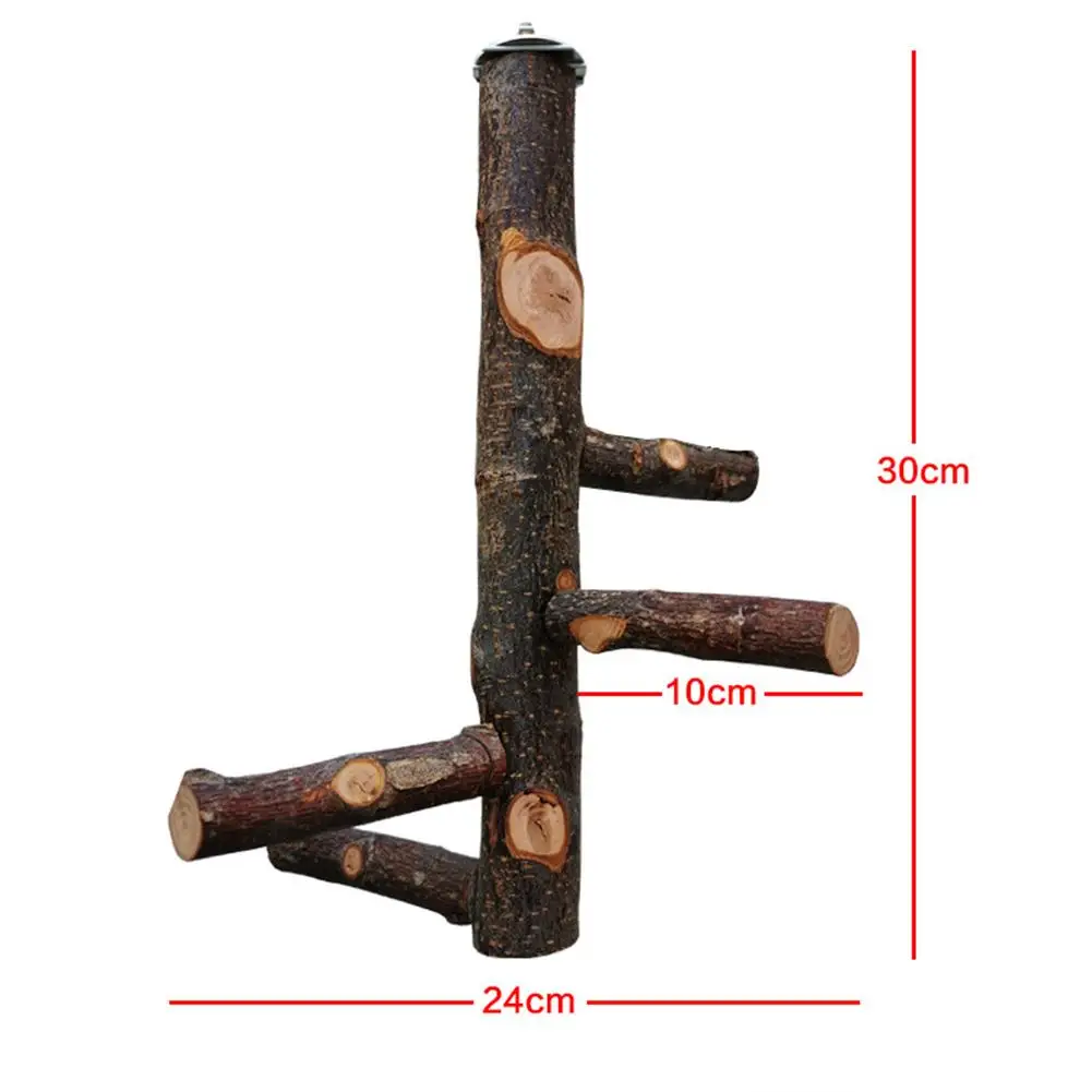 Soporte de madera maciza para loros y mascotas, palo de pie para morder, garra Molar, juguete de molienda, perchas para ramas de hámster, jaula para pájaros, suministros - imagen 5