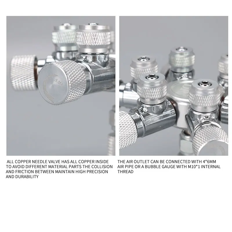 ZRDR-válvula de aguja divisora de distribuidor de CO2 multidireccional para acuario de acero inoxidable, contador de burbujas de válvula de retención para regulación de solenoide - imagen 4