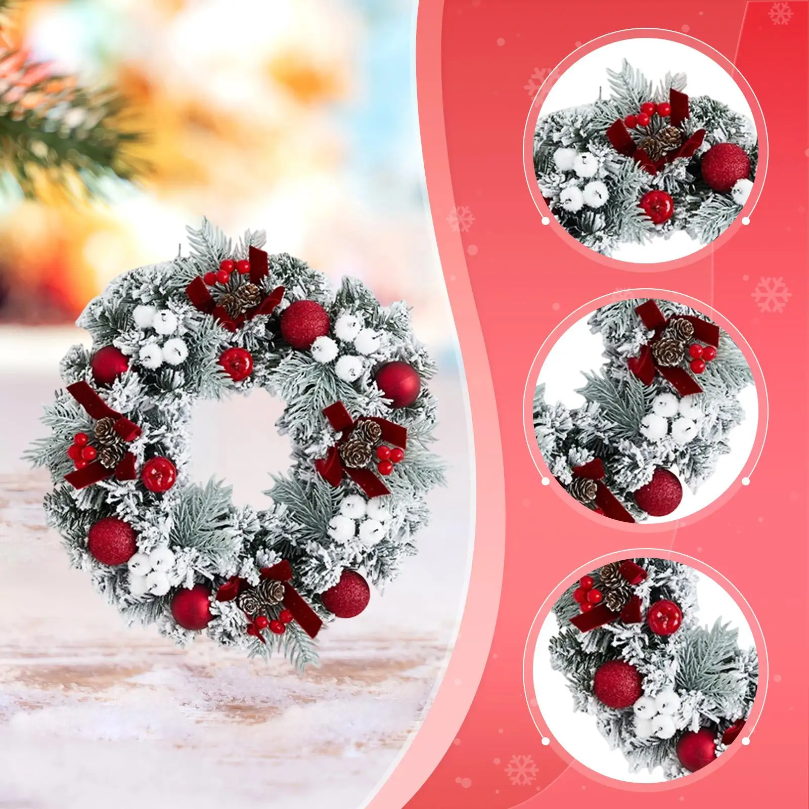 Guirnalda navideña decorativa para colgar en la pared, adorno rústico, guirnalda navideña para fiesta, ventana, hogar, granja, Patio - imagen 5