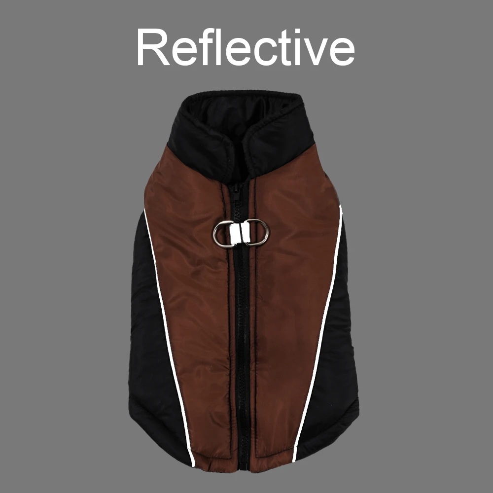 Ropa reflectante para perros pequeños y medianos, chaleco cálido a prueba de viento para gatos, abrigo con anillo en D, monos para Pug, trajes para mascotas - imagen 5