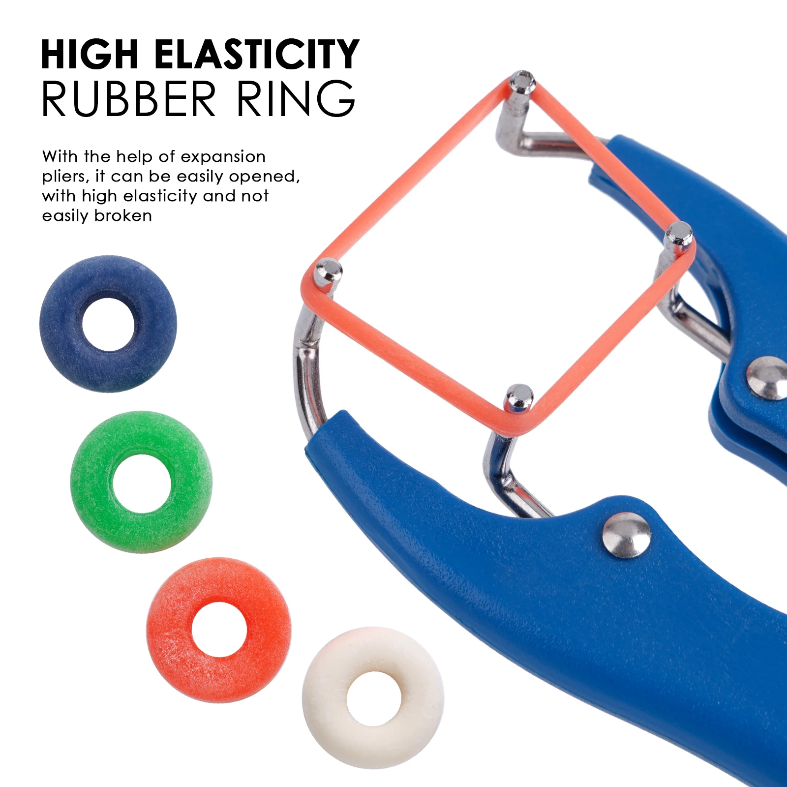 Anillo de goma de castración para corte de cola de Animal, 100 Uds., para cerdo, cabra, círculo de castración para alicates de castrado, suministros agrícolas - imagen 4