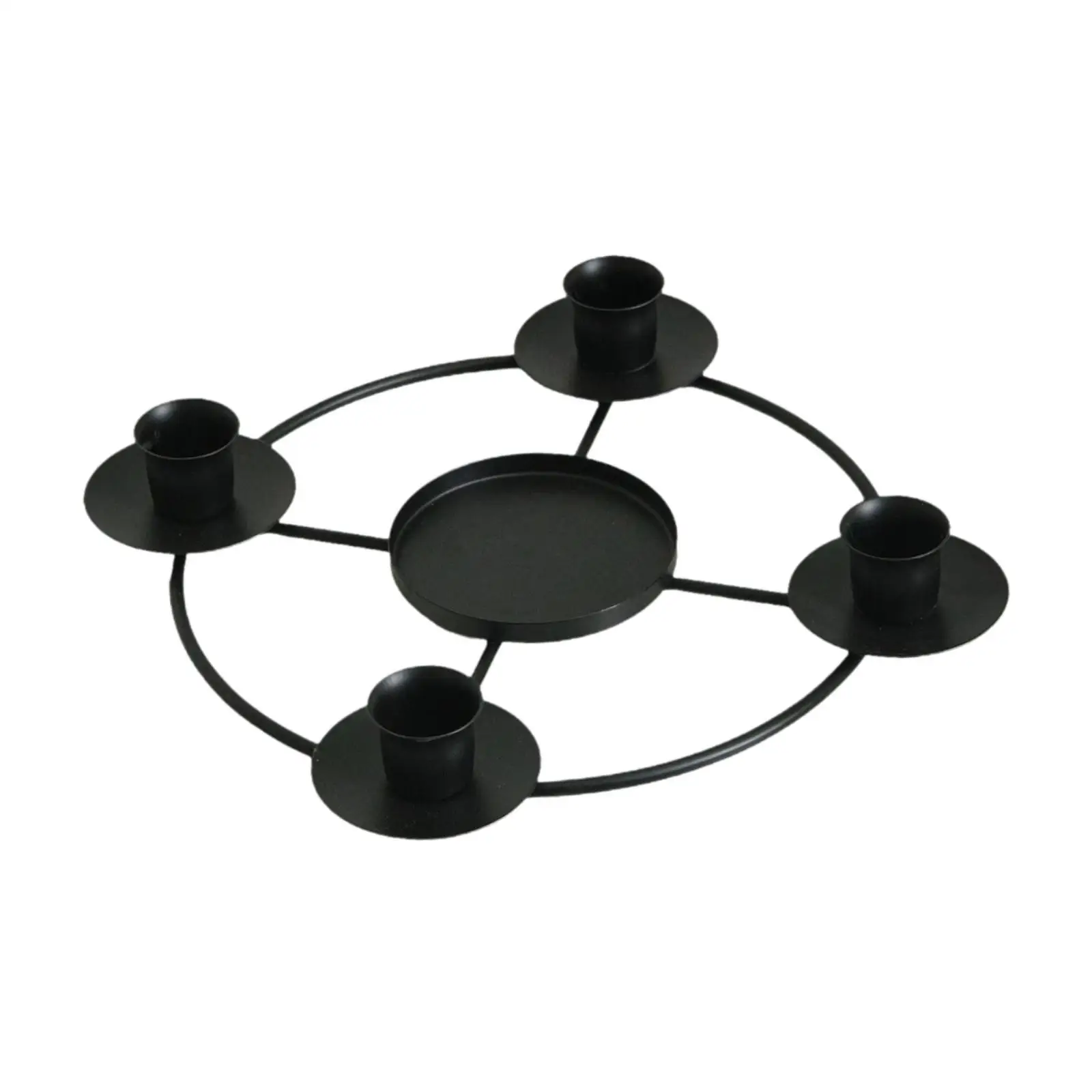 Anillo de corona de Adviento, adorno de escritorio, candelabro de hierro, portavelas de Navidad de Adviento para velas Tapper para Festival - imagen 3