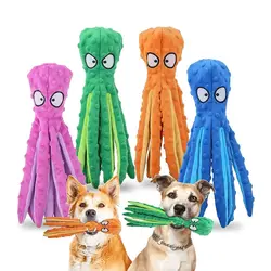 Juguete interactivo masticable de peluche pulpo con voz para perro