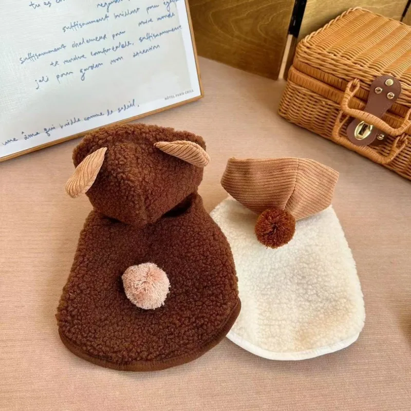 Abrigo de invierno para perros, chaqueta gruesa y cálida de lana para perros, Sudadera con capucha para mascotas, ropa para perros Chihuahua Bichon Dachshund, monos para cachorros y gatitos