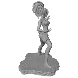 Figura de resina sin pintar chica luchadora para rol y coleccionismo