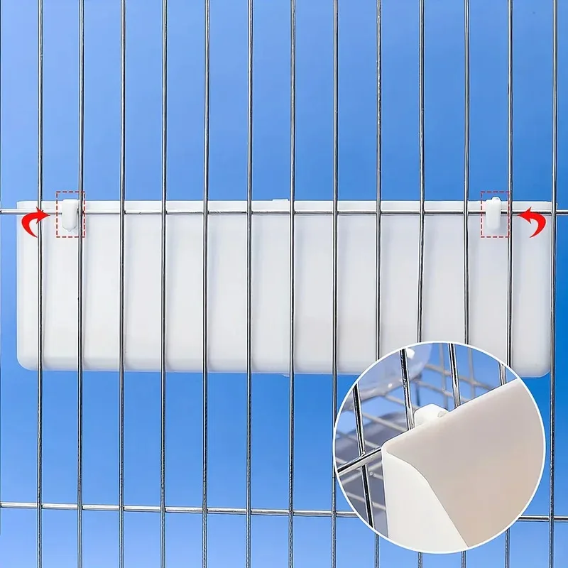 1 ud. - Comedero para loros con soporte de rejilla doble