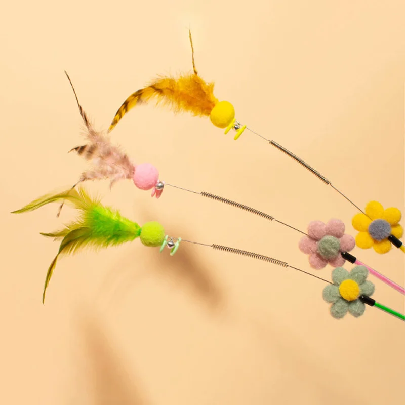 Varita interactiva con plumas para gatos – Juguete antiaburrimiento - imagen 2