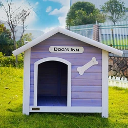 Casa de madera maciza para perros al aire libre – Caseta resistente