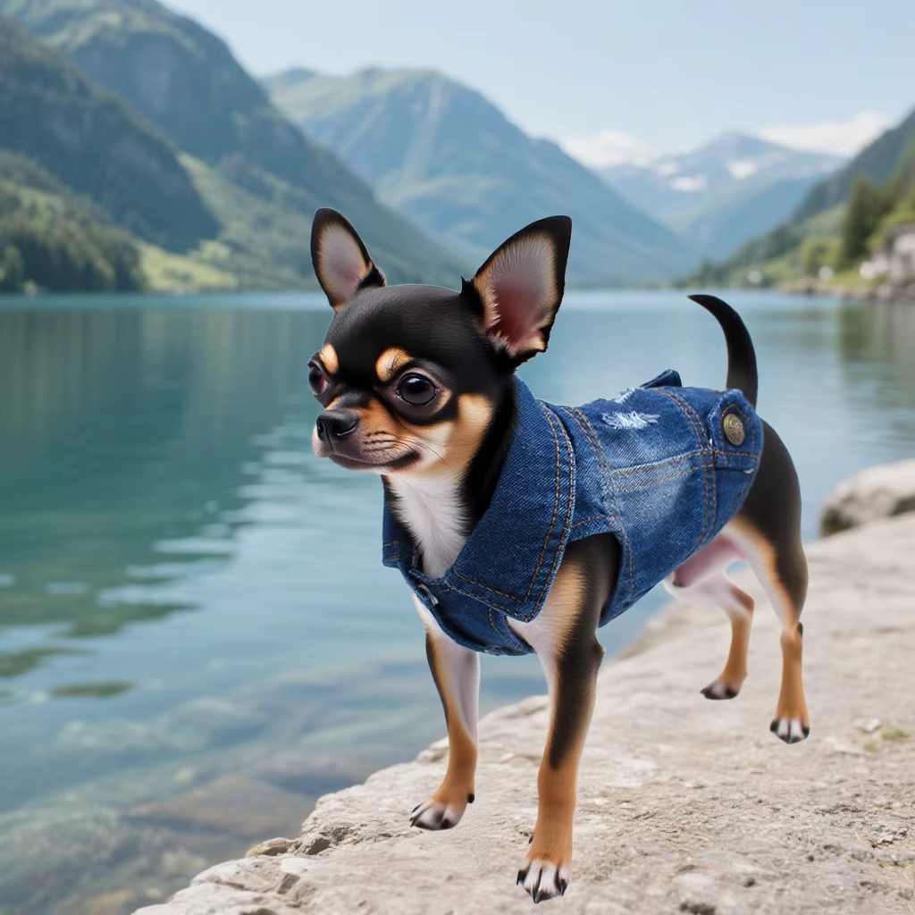 Chaqueta vaquera vintage para perro y gato – Abrigo de mezclilla primavera - imagen 3