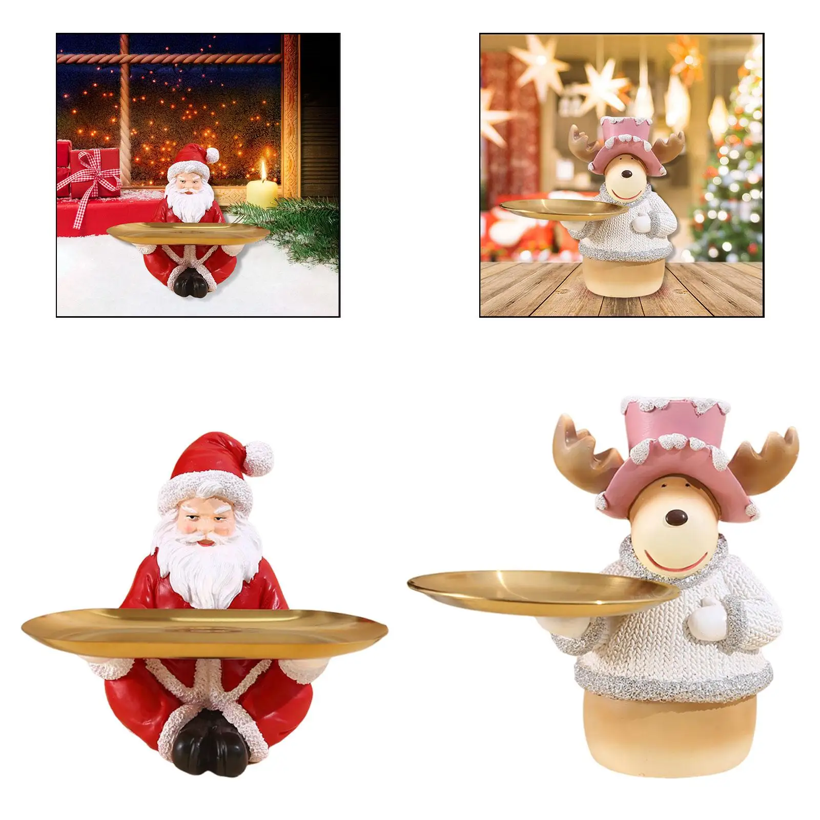 Bandeja organizadora de mesa para entrada navideña, llavero creativo para decoración navideña y regalos