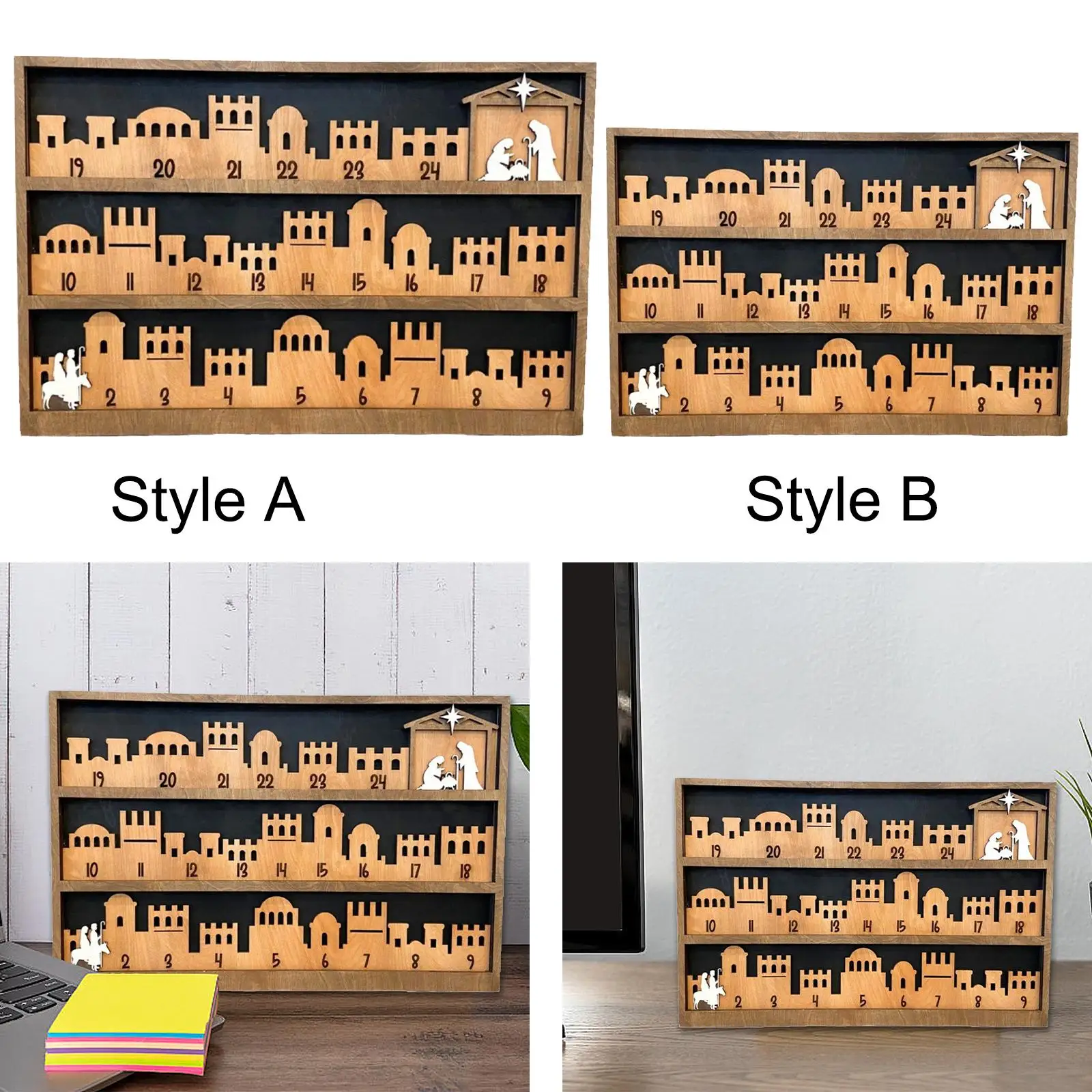 Christmas Vacation Advent Calendar Home Decor Nativity Advent Calendar 2024 for Holiday Birthday Xmas Festival Family Friends