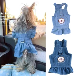 Vestido vaquero con hebilla para perros pequeños – Primavera y Otoño
