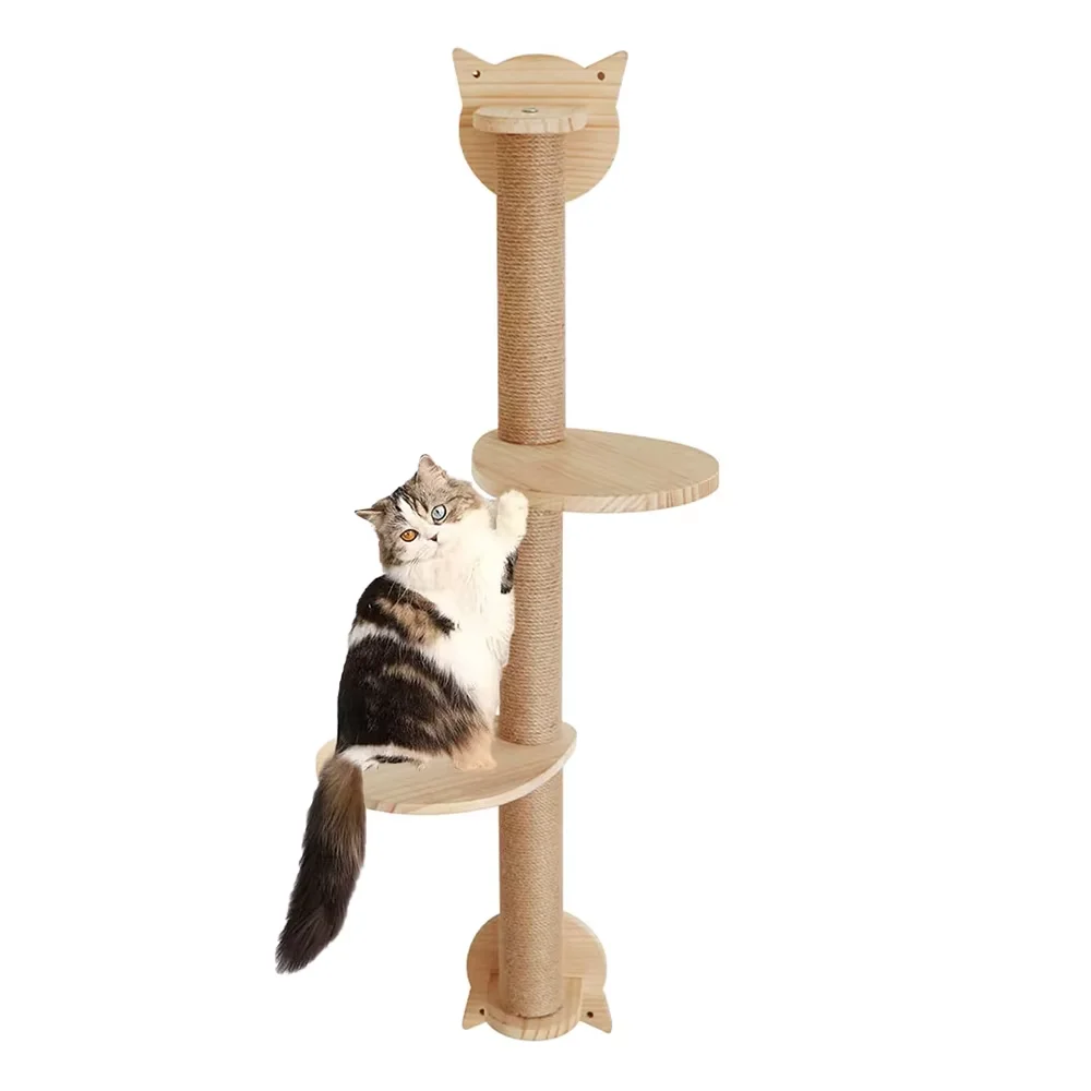 Estructura de Escalada para Gatos Montada Pared con Hamaca y Sisal - imagen 5