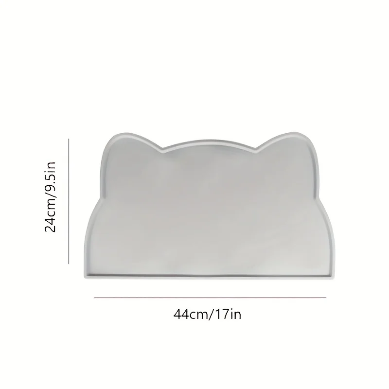 Estera de alimentación para mascotas para perros y gatos, estera fina de silicona impermeable para comida para gatos, estera para cuencos para gatos con borde elevado, mantel individual para gatos - imagen 4