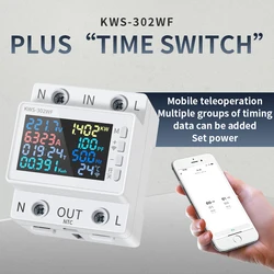 Medidor de Energía Inteligente WiFi 8 en 1 con Pantalla a Color