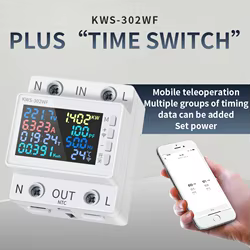 Medidor de Energía Inteligente WiFi 8 en 1 con Pantalla a Color