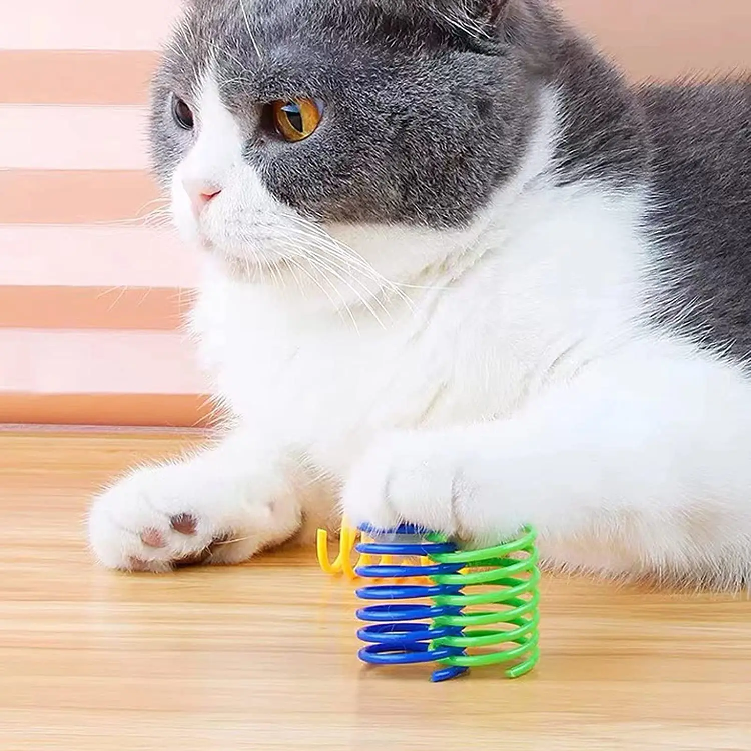 Bolas de goma EVA de colores para gatos, juguete de primavera para gatos, pelota de ratón para interiores, bolas de entrenamiento duraderas para masticar y rascar, suministros para mascotas, 100 Uds. - imagen 5
