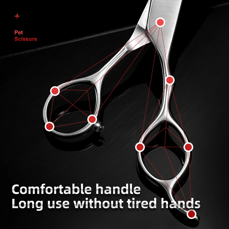 Tijeras profesionales para el cuidado de perros, tijeras rectas de ajuste fino para pelo de peluche, herramientas de recorte de pelo para mascotas - imagen 4